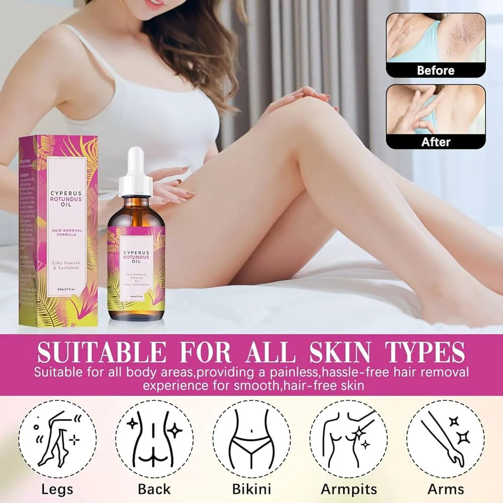 Cyperus Rotundus Oil for Hair Removal Soft Smooth Skin Care Deep Hydration anti Hair Growth Inhibition after Shave Oil